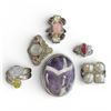 Image 1 : 6 New Rings * all stamped .925 * (Chevron Amethyst, Pink Andean Opal, Moonstone & Faux Pearl & More)