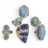 Image 1 : 6 New Rings * all stamped .925 * (Sodalite, Larimar, Moonstone, Amazonite & More) Longest ring  is 3