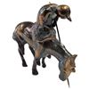 Image 4 : Carved Wood Buffalo & Elephant Statuette & Mini Copper Hunter on Horse (Buffalo is 4" x 6" x 4" tall