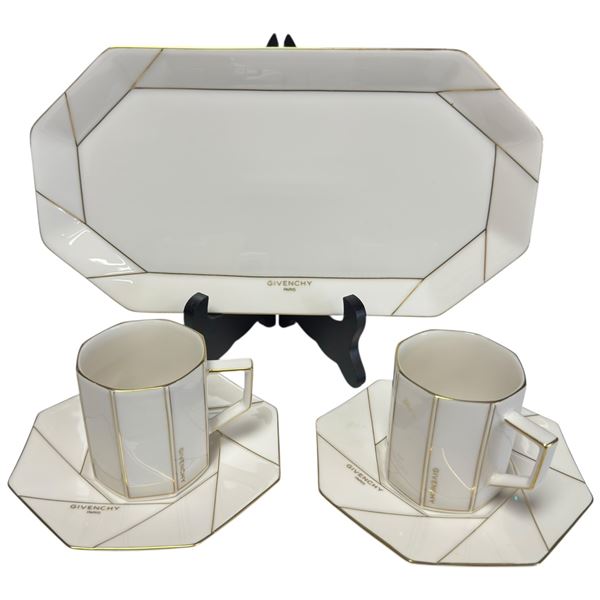 Givenchy Paris Teacups with Tray Set * Yamaka International Japan China