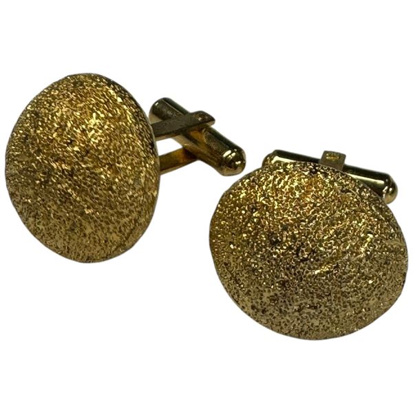 Vintage Christian Dior Gold-Tone Half Dome Cuff Links - Christian Dior stamp on the cuff links
