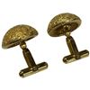 Image 2 : Vintage Christian Dior Gold-Tone Half Dome Cuff Links - Christian Dior stamp on the cuff links