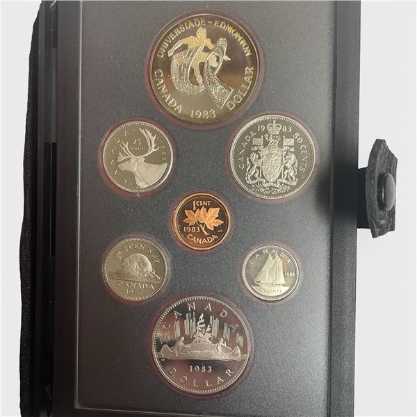 1983 Canadian Proof Double Dollar Coin Set - Edmonton World University Games Commemorative Dollar is