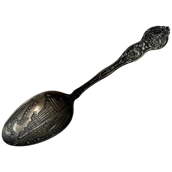 Antique Sterling Silver Hotel Chamberlin, Virginia USA Souvenir Spoon - Weight: 17.6 grams