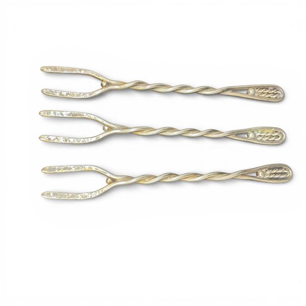 3 Vintage Sterling Silver 4.75" Pickle Forks by Mildred Creed * Total weight: 25.9 grams