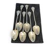 Image 1 : 6 Vintage Sterling Silver 4" Arts & Crafts Demitasse Spoons by Mildred Creed - Australian * Total we