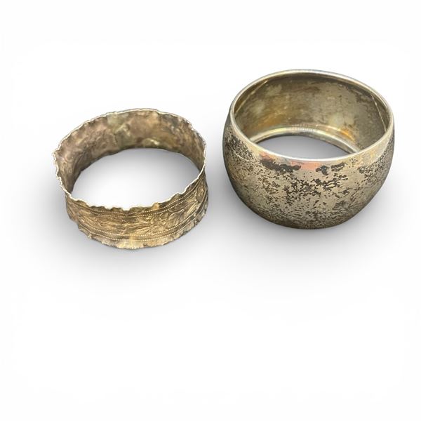 2 Vintage Sterling Silver Napkin Rings * Total weight: 21.4 grams