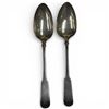 Image 1 : 2 Antique Sterling Silver 9" Serving Spoons (Edinburgh Hallmarks * John Zeigler 1795-1835) * Engrave