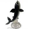 Image 1 : Murano Glass Statue of a Breaching Fish - 10" tall on a 4.5" base