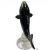 Image 3 : Murano Glass Statue of a Breaching Fish - 10" tall on a 4.5" base