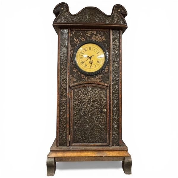 Carved Wood Clock - 26" tall on a 6" x 12" base