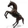 Image 2 : Leather Rearing Horse Statue - 28" tall