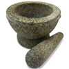 Image 1 : Large Granite Mortar & Pestle - 5" tall x 7" diameter