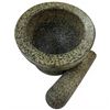 Image 2 : Large Granite Mortar & Pestle - 5" tall x 7" diameter