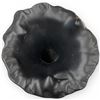 Image 2 : Black Matte Glazed Ceramic Trumper Lily Vase - 10" tall x 9" diameter base