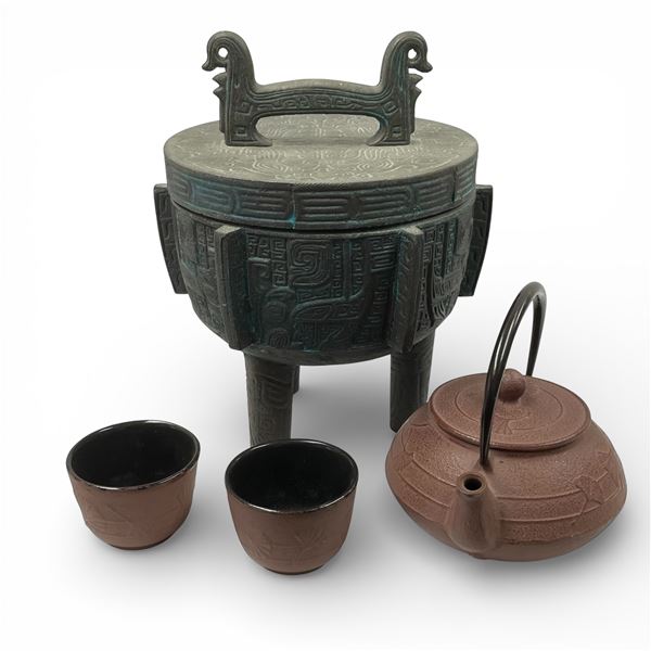 Japanese Tea Set & James Mott Style Lidded Ice Bucket