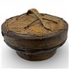 Image 1 : Bamboo & Rattan Lidded Tibetan-Style Food Basket - 6" tall x 9" diameter