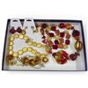 Image 1 : 4 Art Glass Necklaces with 1 Pair of Clip On & 1 Pair of Pierced Earrings (The chain and gold fleck