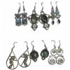 Image 1 : 6 Pairs of Polished Labradorite Earrings in Silver Settings (Some crystal accent stones) * Majority