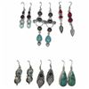 Image 1 : 6 Pairs of Polished Natural Gemstone & Crystal Earrings in Silver Settings (Garnet, Amethyst, Rose Q