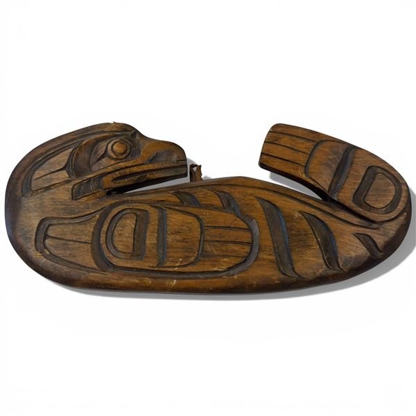 Carved Wood Wall Plaque "Seal" - Signed Dennis E. Matildi, Kwakiutl (5" x 12")