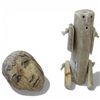 Image 1 : 3" Carved Antler Articulated Doll &2" Carved & Painted Stone Head