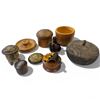 Image 1 : Group of Carved Wood Containers & 1 Random Lid - Tallest is 5"