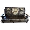 Image 1 : Chinese Settle/Bench with Mother-of-Pearl Inlay and Marble Inserts - 64" long