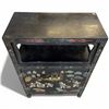 Image 2 : Chinese Black Lacquered Cabinet with Relief Decoration - 12" x 25" x 37" tall