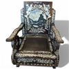 Image 2 : Chinese Arm Chair with Phoenix & Floral Mother-of-Pearl Inlay and Round Marble Inlay