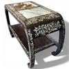 Image 3 : Chinese Coffee Table with Inlaid Mother-of-Pearl and Marble (15" x 34" x 22" tall)