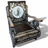 Image 1 : Chinese Arm Chair with Phoenix & Floral Mother-of-Pearl Inlay and Round Marble Inlay