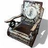 Image 2 : Chinese Arm Chair with Phoenix & Floral Mother-of-Pearl Inlay and Round Marble Inlay