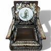 Image 3 : Chinese Arm Chair with Phoenix & Floral Mother-of-Pearl Inlay and Round Marble Inlay