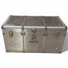 Image 1 : Metal Storage Trunk with Interior Tray - Stamped SZETO on the front (21" x 40" x 22" tall)