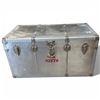 Image 1 : Metal Storage Trunk with Interior Tray - Stamped SZETO on the front (21" x 40" x 22" tall)