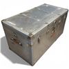 Image 2 : Metal Storage Trunk with Interior Tray - Stamped SZETO on the front (21" x 40" x 22" tall)