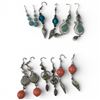 Image 1 : 6 Pairs of Polished Natural Gemstone & Crystal Earrings in Silver Settings (Pearl, Amethyst, Chalced