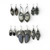 Image 1 : 6 Pairs of Polished Agate Earrings in Silver Settings (Montana, Dendritic Agate, White Buffalo Turqu
