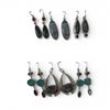 Image 1 : 6 Pairs of Polished and Raw Gemstone & Crystal  Earrings in Silver Settings (Garnet, Ruby Zoisite, B