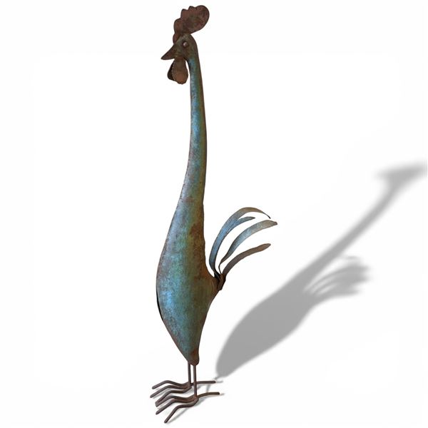 38" Tall Metal Yard Rooster - 11" wide