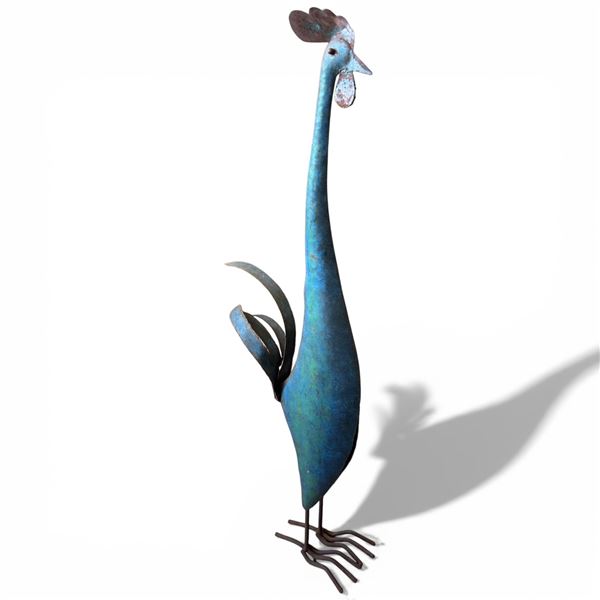 38" Tall Metal Yard Rooster - 11" wide
