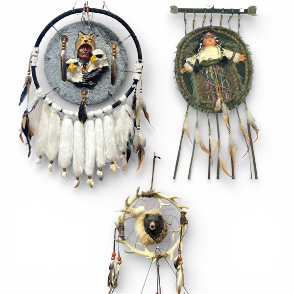 3 Dream Catcher Style Wall Hangings * Largest is 21" diameter