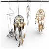 Image 1 : Group of 4 First Nations Style Hanging Art * Metal Wolf Wind Chime, 2 Orb Dream Catchers and 1 Mini