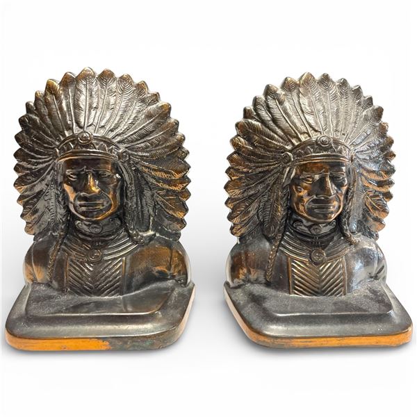 Matched Pair of Cast Metal Bookends 8 3" x 5" x 6" tall