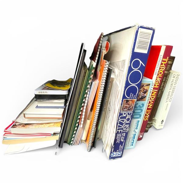 Stack of First Nations Themed Games, Books and Other Paper Ephemera