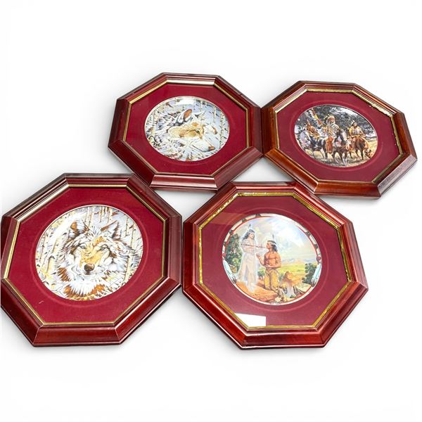 14 First Nations Inspired Bradford Exchange and Hamilton Collector Plates (4 are in frames)