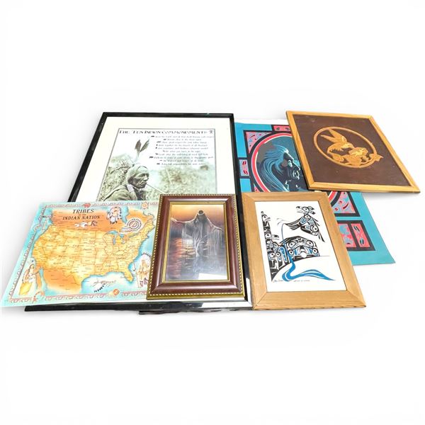 Group of First Nations Designed Art and Inspirational Pictures