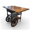 Image 2 : Drop Side Oak Tea Trolley with Removable Glass Tray (16" x 26" x 28" tall when sides are down)