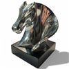 Image 1 : Silver Plated Horse Head Statue * 4" x 4" x 6.5" tall